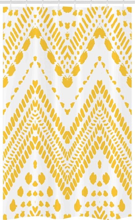 ABAKUHAUS Douchegordijn – Chevron Geel Mosterd – 120x180 cm