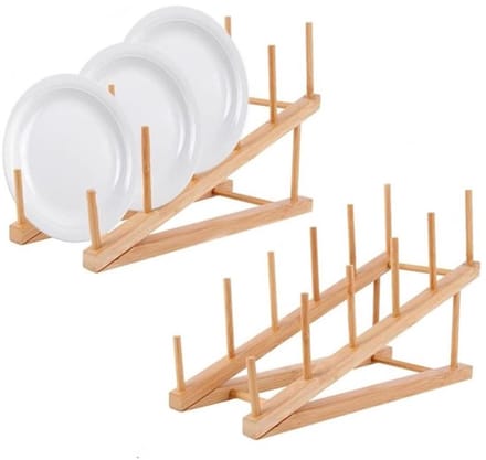 Dailygoody - Houten Afwasrek - Bamboe Bordstandaard - Keukenkast