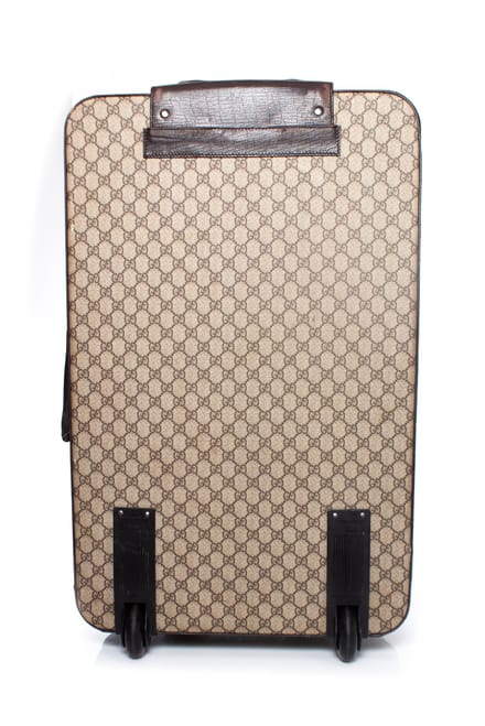 GG canvas koffer in bruin