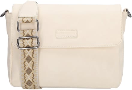 Beagles Malaga Schoudertas Dames - Handtas met telefoonvak - Tas van Imitatieleder met ritssluiting - Crème