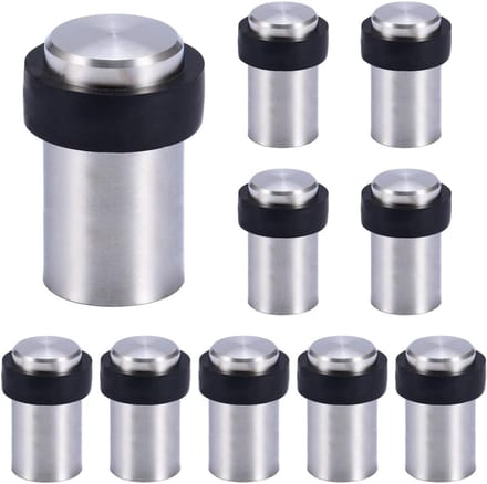 Cilindervormige Deurstopper - 10 delige set - Roestvrij staal - 6cm