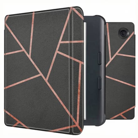 imoshion Design Slim Hard Case Sleepcover met stand voor de Kobo Libra Colour - Black Graphic