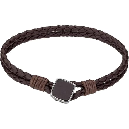 Echt leer en roestvrij stalen armband Philipp Blanc Martin