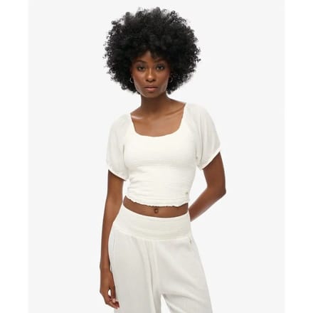 Superdry - Geweven top met smokwerk - Dames - Tops