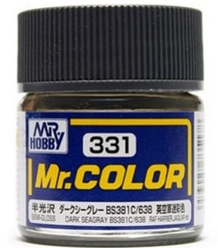 Gunze Mr. Hobby C-331 - Mr. Color 10 ml Dark Seagray BS381C 638 - Lacquer Modelbouwverf