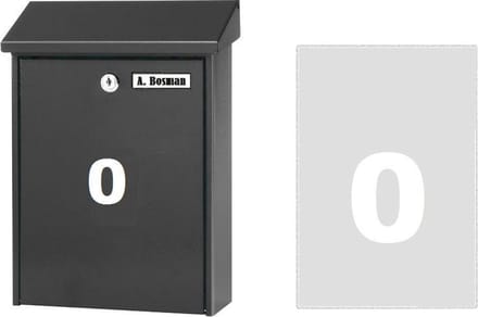 Huisnummer sticker 0 WIT (6cm hoog) / plakcijfer / cijfersticker