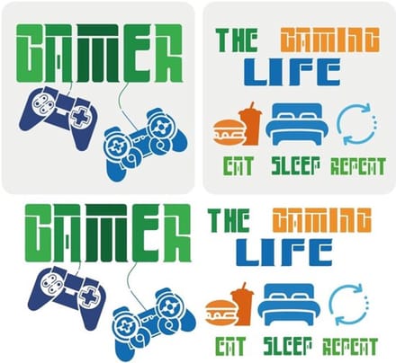 Allecto - Eat Sleep Game schildersjabloon - herbruikbaar sjabloon