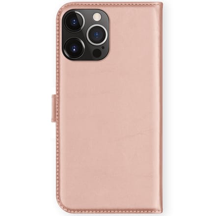 Selencia Hoesje - Geschikt voor Apple iPhone 13 Pro - Echt Lederen Bookcase - Roze