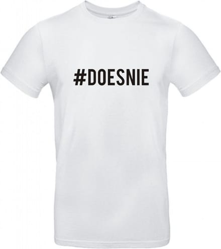 T-shirt #DOESNIE - T-shirt wit korte mouw - Maat L