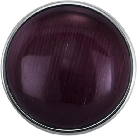 Quiges - Dames Click Button Drukknoop 18mm Cat Eye Glas Paars - EBCM139