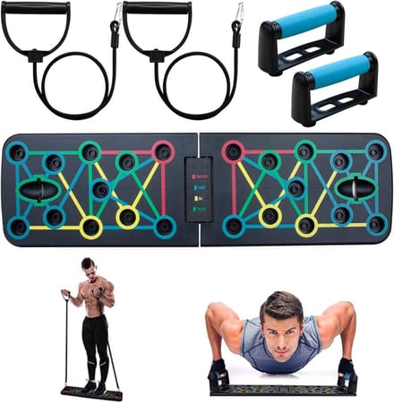 Quvo® Push up Bord - Parallettes - Push up Board - Zwart - ‎ 64cm x 18cm x 2cm