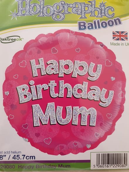 Oaktree - Folieballon Happy Birthday Mum Roze 46 cm