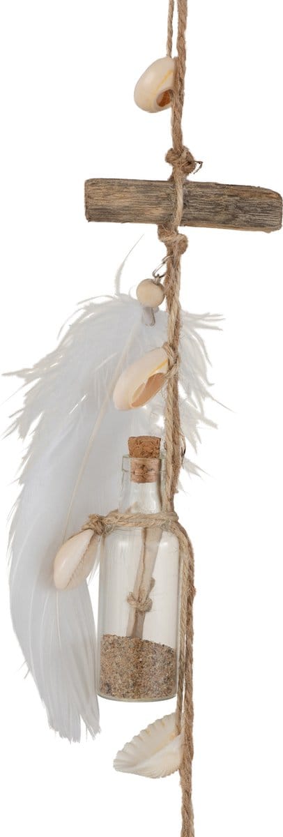 J-Line slinger Flesjes/Veren - glas - naturel