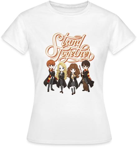Harry Potter Geanimeerde Personages Stand Together T-Shirt Dames
