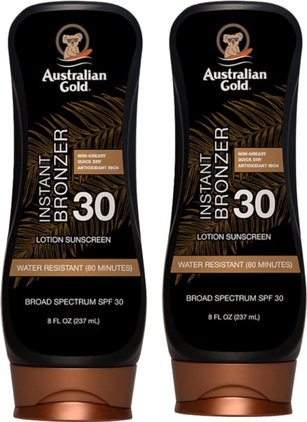 Australian Gold SPF 30 lotion met Bronzer - 2 x 237 ml - voordeelverpakking- multipack