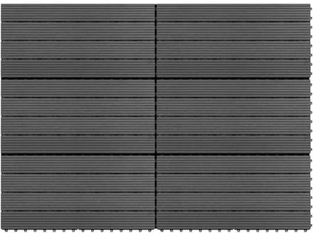 Terrastegels Houtkunststof Composiet Grijs 6 Stuks 1m ²
