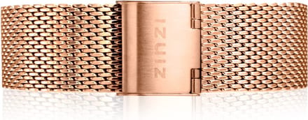 ZINZI stalen mesh horlogeband roségoudkleurig 18mm RETBAND2