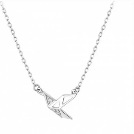 Zilver-Origami-Vogel-Ketting- Charme Bijoux