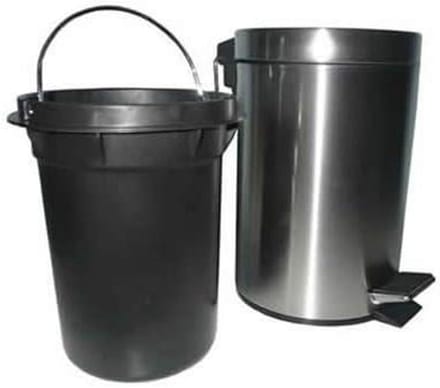 Pedal Bin - Afvalbak - Hygiënisch Werken - Roestvrij Staal - 5 Liter - Brushed