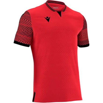 Macron Tureis Shirt Korte Mouw Heren - Rood / Zwart | Maat: M