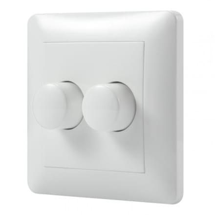 Duo muurdimmer, inbouw 2 x 0-200W