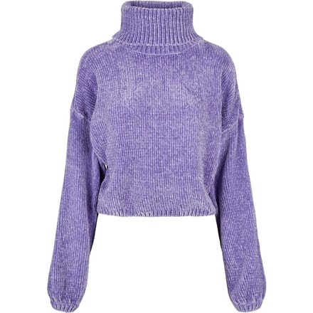 Urban Classics - Short Chenille Turtleneck Sweater/trui - S - Paars