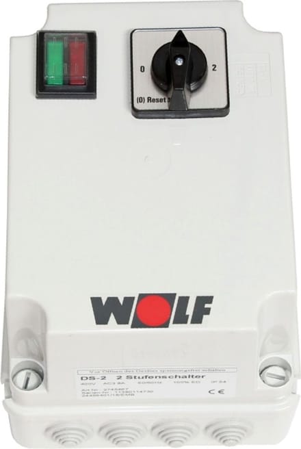 Wolf 2-Standenschakelaar DS-2 motorbeveiligingsschakelaar 8A, 400 V, 2745467
