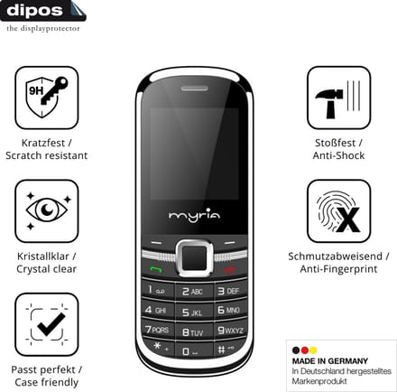 dipos – 2x Pantserfolie geschikt voor Myria Tiny | 9H Screenprotector