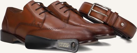 STEFANO LAURAN Msh0010098 Nette schoenen - Veterschoenen - Heren - Cognac - Maat 41,5