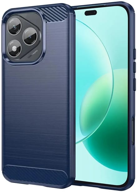 Hoesje geschikt voor HONOR 400 Lite - Techsuit Carbon Silicone Back Cover - Blauw