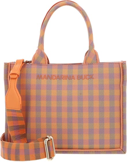 MANDARINA DUCK Handtas Schoudertas Vichy Tote Vichy Orange Abrikoos