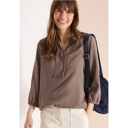 3/4-mouwen blouse met gespleten hals