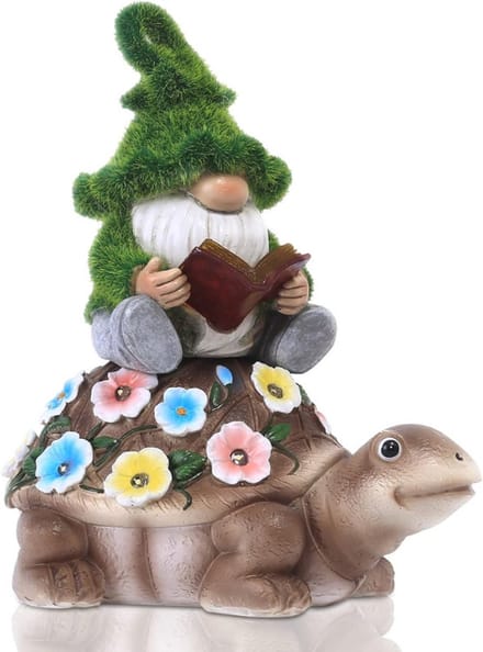 Thuys – Zonnelader Tuinbeeld – Dwerg Paard Schildpad Decoratie – LED Feeënlampjes – Tuinbeeld Cadeau