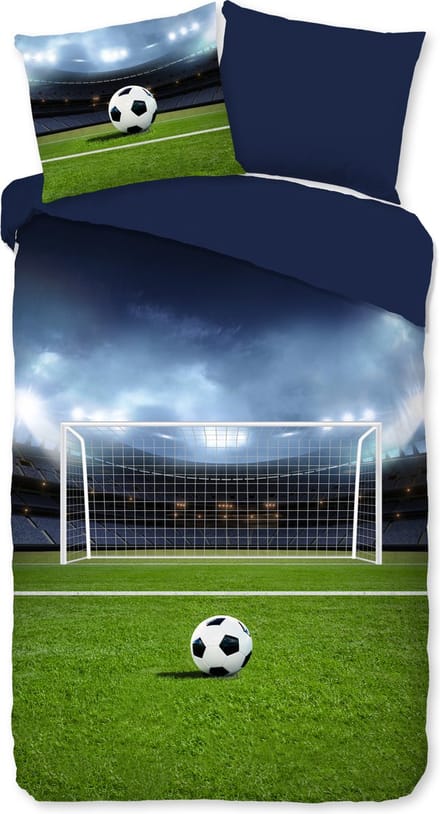 Pure dekbedovertrek voetbal - 1 persoons 140x200/220 cm - Multi - Microvezel