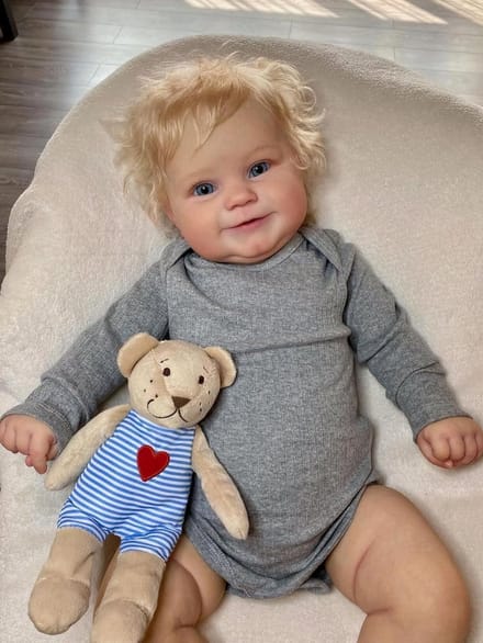 Levensechte Babypop - Reborn Pop Kunstpop - Rollenspel Kinderen - Handgemaakt Gedetailleerd - 60 cm - Blond Haar