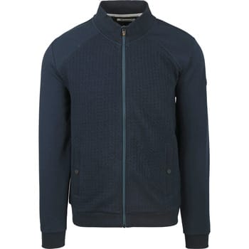 Sweaters No Excess Vest Zipper Jacquard Navy