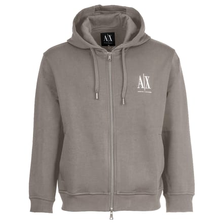 Zip-Up Hooded Sweatshirt with Front Pockets - Grey