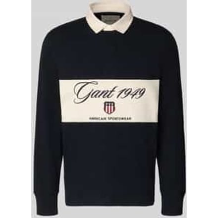 Gant Trui Blocked 1949 Shield Graphic Heavy Rugger Zwart / male
