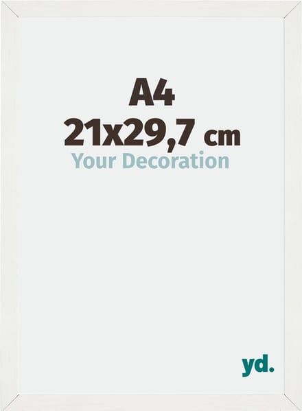 Your Decoration - Fotolijst A4 21x 29,7 cm - MDF - Wit Geveegd - Mura