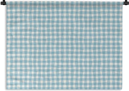 Wandkleed - Wanddoek - Pastel - Blauw - Patronen - 120x90 cm - Wandtapijt