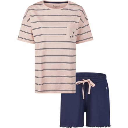 By Louise Dames Korte Pyjama Set Shortama Roze - Maat M