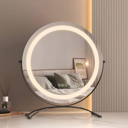 Hollywood Make-upspiegel met 3 Lichtkleuren - Draaibaar en Dimbaar - 50 cm Diameter