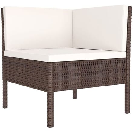 vidaXL - 6-delige - Loungeset - met - kussens - poly - rattan - bruin
