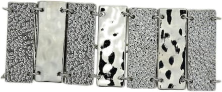 Behave - Armband zilverkleur breed - Grafisch accent - Voor statement looks