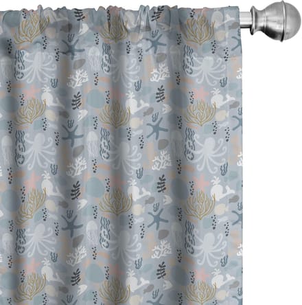 ABAKUHAUS Marine gordijnen – 2-delige set – Microvezel – Multicolor