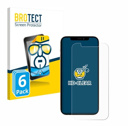 BROTECT - Screenprotector voor Apple iPhone 12 / 12 Pro - Folie Beschermfolie transparant 6 Stuks