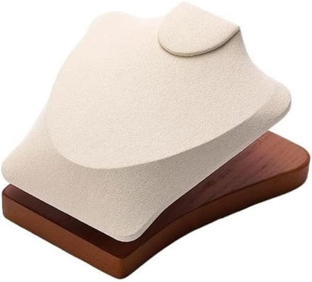 Sieraden Display - Hanger Standaard - Sieraden Tonen - Natuurlijke Houtbasis - 10 cm Hoog - Wit