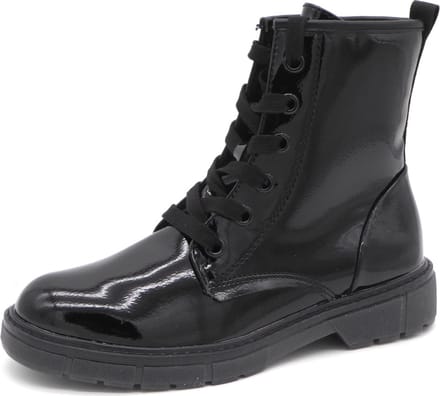 Marco Tozzi Dames Veterboot -25282-018 Zwart Lak - Maat 39