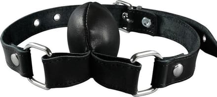 Kiotos Leather Soft Silencer gag - zwart