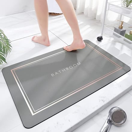 Super absorberende badmat - sneldrogend, antislip - 1 stuk - lichtgrijs - 40 x 60 cm